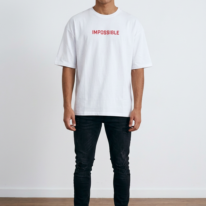 Men's Cotton T-Shirt – Impossible Slogan Print