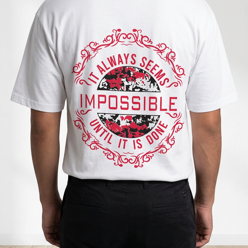 Men's Cotton T-Shirt – Impossible Slogan Print