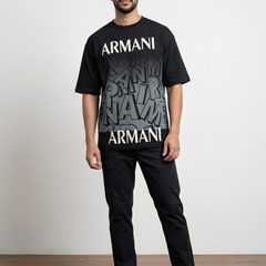 Men's Cotton T-Shirt – Black Graphic