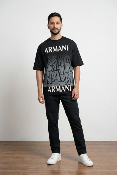 Men's Cotton T-Shirt – Black Graphic