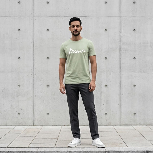 Men's Cotton T-Shirt – Green Graphic