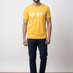Men's Cotton T-Shirt – Yellow Graphic